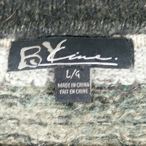 LINE Knitwear Striped Sweater Yak Wool Bl Large - Picture 3 of 4